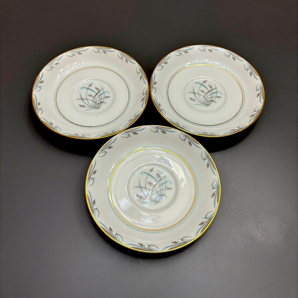 Noritake Fine China #5768 NICOLE lot of 3 saucers VINTAGE Japan 6”- TINY CHIP
